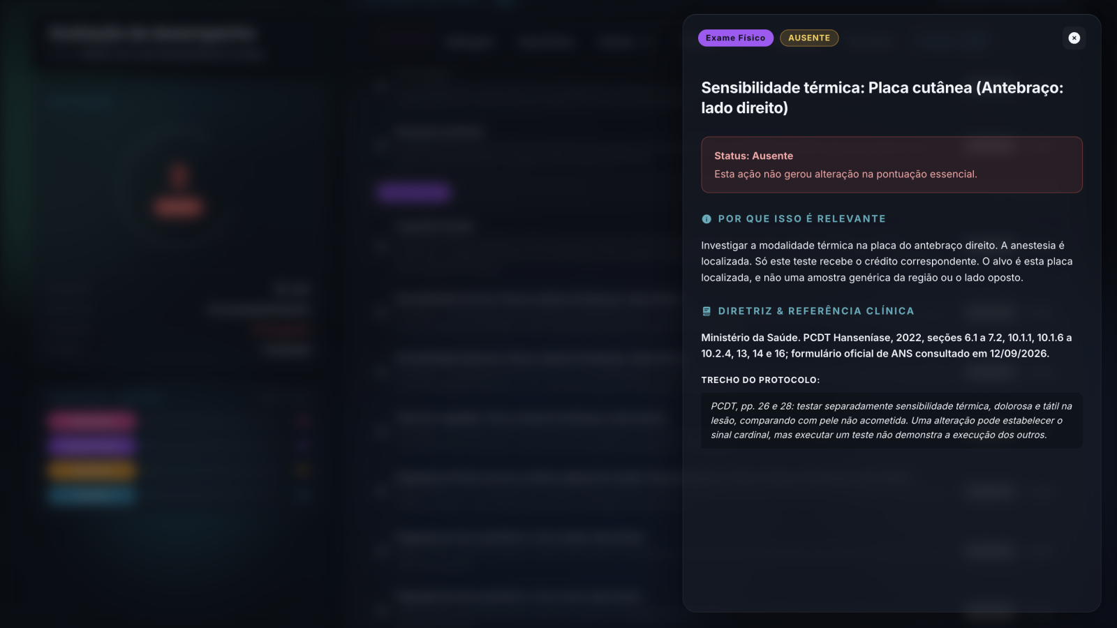 Detalhes reais do feedback de uma consulta
